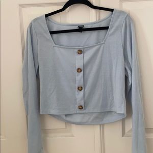Baby Blue Button Blouse